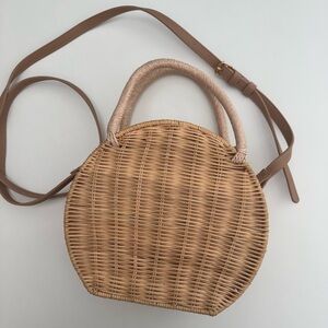 Round Woven Tan Bag